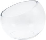 Slant Cut Bowl Glass Vase, Width 5.5", Height 4.5", Clear Terrarium, Candy Dish, Fruit Jar, Floral Container for Wedding Party Event, Home Office Decor, 1 Piece
