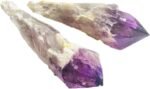 2-Pack Natural Raw Amethyst Crystal Point Wand Set | Healing Home D??cor - Single Terminated Natural Cluster Scepters with Sharp Tips for Reiki Energy Channeling & Chakra Balancing - Ideal Gift Set