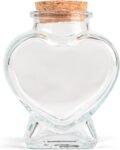 Heart Shaped Small Glass Jars with Cork Lids-5oz Clear Decorativ Bottles for DIY,Wedding Gift, Art Craft or Spell Jars.