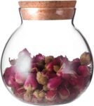 500 Ml (17 Fl Oz) Round Clear Glass Favor Jar Storage Jar, with Cork Stopper
