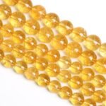 8MM 45PCS Natural Citrine Yellow Quartz Crystal Round Spacer Loose Beads for Jewelry Making 15 inches DIY Bracelet Necklace