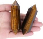 3.5" Tiger's Eye Healing Crystals Wand Natural Crystals and Healing Stones Large Hexagonal Crystal Points for Meditation Divination Reiki Energy Balancing 1PCS